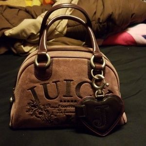 Juicy Couture Bowler Satchel Velour Purple Purse